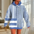 thumbnail image 1 of JUSLIO Color Block Womens Shirts Striped Hoodies Sweatshirts with Pockets Long sleeve Sweatshirts Light Blue L, 1 of 5