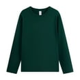 thumbnail image 1 of JUSLIO Cotton Long Sleeve T Shirts for Men Pullover Solid Tops Fashion Long sleeve Round Neck Tops Army Green L, 1 of 2