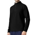 thumbnail image 1 of JUSLIO Cotton Shirts for Men Zipper Casual Tops Half-Zip Long sleeve Stand Collar Tops Black L, 1 of 4
