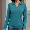 thumbnail image 1 of JUSLIO Cotton Womens Tops Relaxed Fit Knit Shirts Solid Long sleeve V Neck Shirts Mint Green M, 1 of 6