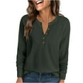 thumbnail image 1 of JUSLIO Cotton Womens Tops Relaxed Fit Solid Sweatshirts Fashion Long sleeve Round Neck Sweatshirts Green XL, 1 of 8