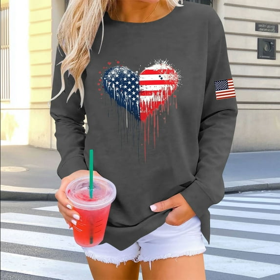 JUSLIO Crewneck Ladies Sweatshirts Hoodless Graphic Hoodies Casual Comfortable Everyday Long Sleeve Sweatshirts