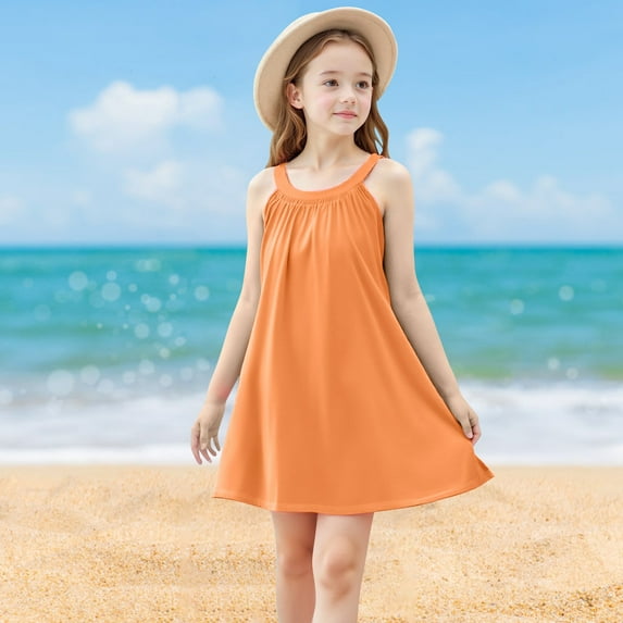 JUSLIO Dresses for Girls Camisole Dresses Tank Casual Sleeveless Dress Size 9 Y