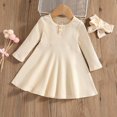 thumbnail image 1 of JUSLIO Dresses for Girls Cotton Casual Knitted Long Sleeve Girls Dress Round Neck Winter Holiday Party Dresses, 1 of 6