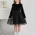 thumbnail image 1 of JUSLIO Dresses for Girls Tulle Ruffle Long Sleeve Girls Dress Round Neck Winter Casual Dresses, 1 of 9