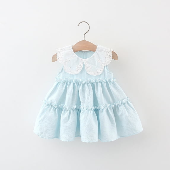JUSLIO Dresses for Girls Lace Dresses Cute Casual Cotton Dress Size 18 M