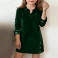 thumbnail image 1 of JUSLIO Dresses for Girls Sequin Dresses Solid Lapel Long Sleeve Casual Dress Size 13-14 Y, 1 of 6