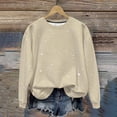 thumbnail image 1 of JUSLIO Fall/Winter Blouses for Women Casual Graphic Sweatshirts Fashion Long sleeve Round Neck Sweatshirts Beige 3XL, 1 of 8