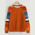 thumbnail image 1 of JUSLIO Fall/Winter Blouses for Women Relaxed Fit Graphic Sweatshirts Fashion Long sleeve Round Neck Sweatshirts Orange S, 1 of 3