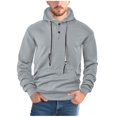 thumbnail image 1 of JUSLIO Long Sleeve T Shirts for Men Relaxed Fit Hoodies Sweatshirts with Pockets Long Sleeve Sweatshirts Gray 2XL, 1 of 3