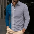 thumbnail image 1 of JUSLIO Mens Shirts Casual Graphic Tops Fashion Long Sleeve Collar Tops Blue L, 1 of 5