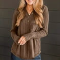 thumbnail image 1 of JUSLIO Tops for Women Casual Fashion Blouses Long Sleeve V Neck Blouses Brown L, 1 of 7