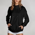 thumbnail image 1 of JUSLIO Fall/Winter Tops for Women Relaxed Fit Hoodies Sweatshirts Solid Long sleeve Turtleneck Sweatshirts Black S, 1 of 7