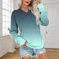 thumbnail image 1 of JUSLIO Women Tops Relaxed Fit with Pockets Sweatshirts Graphic Long Sleeve V Neck Sweatshirts Army Green L, 1 of 5