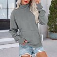 thumbnail image 1 of JUSLIO Women Tops with Pockets Solid Shirts Fashion Long Sleeve Turtleneck Shirts Gray XL, 1 of 6