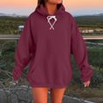 thumbnail image 1 of JUSLIO Womens Shirts Relaxed Fit Hoodies Sweatshirts with Pockets Long Sleeve Sweatshirts Wine S, 1 of 5
