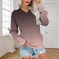 thumbnail image 1 of JUSLIO Womens Shirts Relaxed Fit with Pockets Sweatshirts Graphic Long Sleeve V Neck Sweatshirts Brown L, 1 of 5