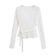 thumbnail image 1 of JUSLIO Womens Tops Pullover Solid Blouses Fashion Long Sleeve V Neck Blouses White M, 1 of 5