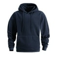 thumbnail image 1 of JUSLIO Flannel Mens Shirts Fleece Hoodies Sweatshirts Solid Long sleeve Sweatshirts Dark Blue S, 1 of 4