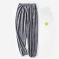 thumbnail image 1 of JUSLIO Fleece Pajama Pants for Women Regular Fit Comfortable Elastic Waist Casual Lounge Warm Pajama Pants Gray Large, 1 of 4