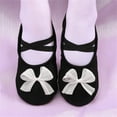 thumbnail image 1 of JUSLIO Girl Shoes Soft Sole Bow Dance Shoes Canvas (Toddler/Little Kid/Big Kid) Ballet Flats 27(US:10) Black, 1 of 3
