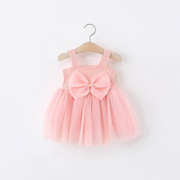 JUSLIO Girls Camisole Dress Bow Casual Dresses Size 2 Y