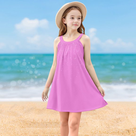 JUSLIO Girls Camisole Dress Tank Casual Sleeveless Dresses Size 5 Y