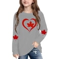 thumbnail image 1 of JUSLIO Girls Clothes Red Heart Maple Leaf Print Cotton Soft Breathable Long Sleeve Shirts,Unisex Boys Girls Gray Shirts, 1 of 8