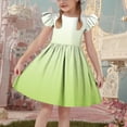 thumbnail image 1 of JUSLIO Girls Flying Sleeve Dress Print Crew Neck Short Sleeve Casual Dresses Size 12 Y, 1 of 7