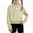 thumbnail image 1 of JUSLIO Girls Hoodie Athletic Zipper Hooded Sweatshirt Fall/Winter Pockets Long Sleeve Tops Sweatshirts Beige(4 Years）, 1 of 9