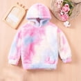 thumbnail image 1 of JUSLIO Girls Hoodie Fleece Tie Dye Hooded Sweatshirt Athletic Fall/Winter Pullover Long Sleeve Tops Sweatshirts(0 Years）, 1 of 5