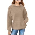 thumbnail image 1 of JUSLIO Girls Hoodie Round Neck Solid Color Hooded Sweatshirt Athletic Fall/Winter Pullover Long Sleeve Sweatshirts Tops(13 Years), 1 of 7