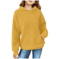 thumbnail image 1 of JUSLIO Girls Hoodie Round Neck Solid Color Hooded Sweatshirt Casual Athletic Pullover Long Sleeve Sweatshirts Tops(7 Years), 1 of 7
