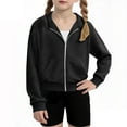 thumbnail image 1 of JUSLIO Girls Hoodies Athletic Zipper Hooded Sweatshirt Fall/Winter Pockets Long Sleeve Tops Sweatshirts Black(5 Years）, 1 of 9