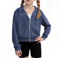 thumbnail image 1 of JUSLIO Girls Hoodies Athletic Zipper Hooded Sweatshirt Fall/Winter Pockets Long Sleeve Tops Sweatshirts Navy(4 Years）, 1 of 9