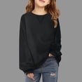 thumbnail image 1 of JUSLIO Girls Hoodies Stand Collar Half Zip Hoodless Sweatshirt Solid Color Casual Long Sleeve Sweatshirts Tops Black(13 Years), 1 of 6
