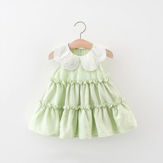 JUSLIO Girls Lace Dress Cute Casual Cotton Dresses Size 12 M