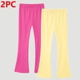 thumbnail image 1 of JUSLIO Girls Pants Yoga 2 Pack Elastic Waist Cotton Back to School Bell Bottom Leggings 5 Years, 1 of 8