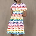 thumbnail image 1 of JUSLIO Girls Pleated Dress Print Casual Short Sleeve Dresses Size 6, 1 of 5