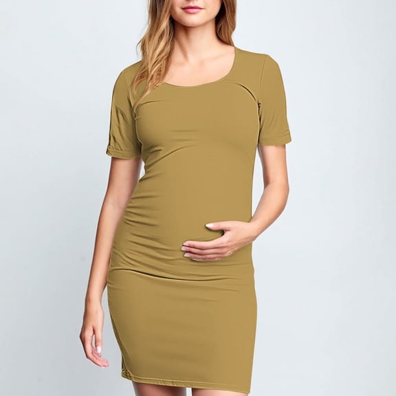 JUSLIO Girls Pleated Dress Print Crew Neck Short Sleeve Casual Dresses Size XL