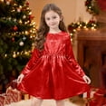 thumbnail image 1 of JUSLIO Girls Red Dress Casual Long Sleeve Dresses Size 7 Y, 1 of 9