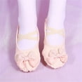 thumbnail image 1 of JUSLIO Girls Shoes Soft Sole Bow Dance Shoes Canvas (Toddler/Little Kid/Big Kid) Ballet Flats 23(US:8) Beige, 1 of 3
