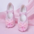 thumbnail image 1 of JUSLIO Girls Shoes Soft Sole Bow Dance Shoes Comfort (Toddler/Little Kid/Big Kid) Ballet Flats 35(US:1.5) Red, 1 of 7