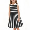 thumbnail image 1 of JUSLIO Girls Striped Dress Casual Crew Neck Sleeveless Dresses Size 4 Y, 1 of 7