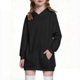 thumbnail image 1 of JUSLIO Girls Sweatshirts Casual Solid Color Hooded Sweatshirt Athletic Pockets Pullover Long Sleeve Sweatshirts Tops(7 Years), 1 of 9