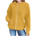 thumbnail image 1 of JUSLIO Girls Sweatshirts Round Neck Zipper Hooded Sweatshirt Solid Color Athletic Long Sleeve Tops Sweatshirts Yellow(12Y）, 1 of 6