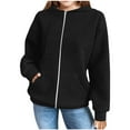 thumbnail image 1 of JUSLIO Girls Sweatshirts Round Neck Zipper Hooded Sweatshirt Solid Color Casual Long Sleeve Tops Sweatshirts Black(5Y）, 1 of 6