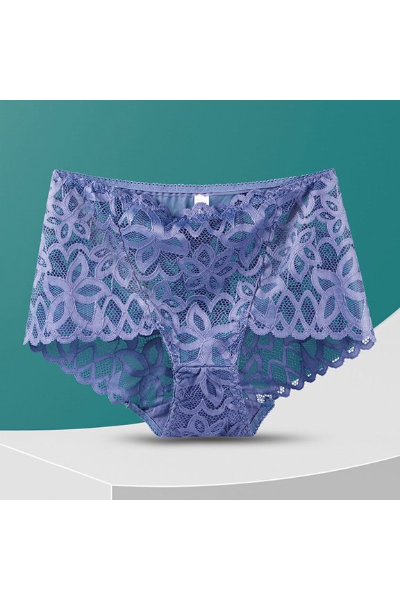 High Waisted Womens Underwear Lace Briefs Cut-out No Show Underwear Butt Lifting Tummy Control Panties L