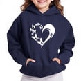 thumbnail image 1 of JUSLIO Hoodies for Girls Fall/Winter Solid Color Hooded Sweatshirt Casual Athletic Long Sleeve Tops Sweatshirts Navy(11 Years）, 1 of 4
