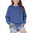 thumbnail image 1 of JUSLIO Hoodies for Girls Fall/Winter Solid Color Hoodless Sweatshirt Casual Athletic Long Sleeve Tops Sweatshirts Blue(13 Years）, 1 of 6